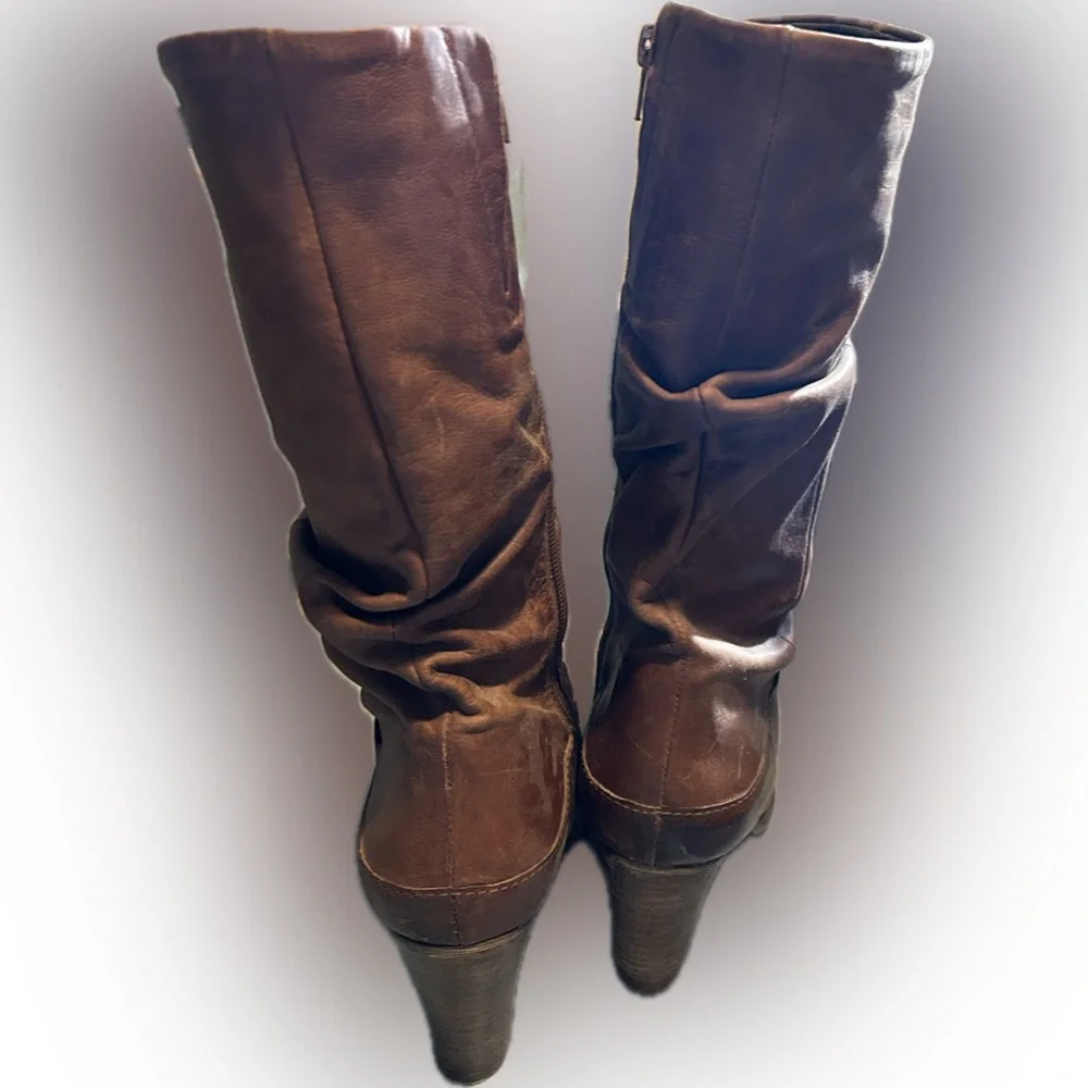 Women’s 8.5 Steve Madden Loretta leather slouch ankle boots - Picture 3 of 6